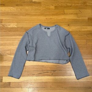 Urban Outfitters Gray Long Sleeve Crop Top